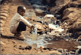 boy looking for water