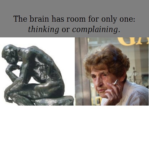 Complain or Think with words