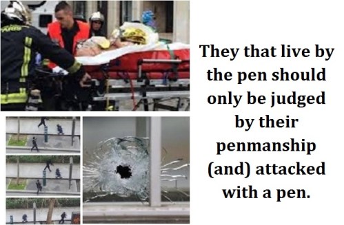 Charlie Hebdo composite sized with words