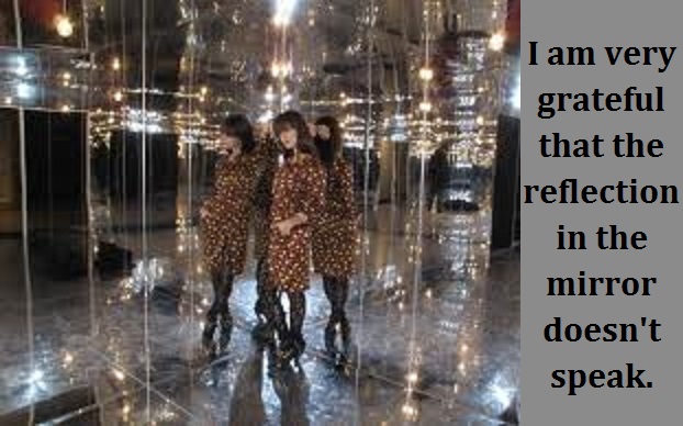 mirrors big with words