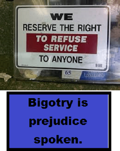 We Resrerve the Right to refuse bigger with words