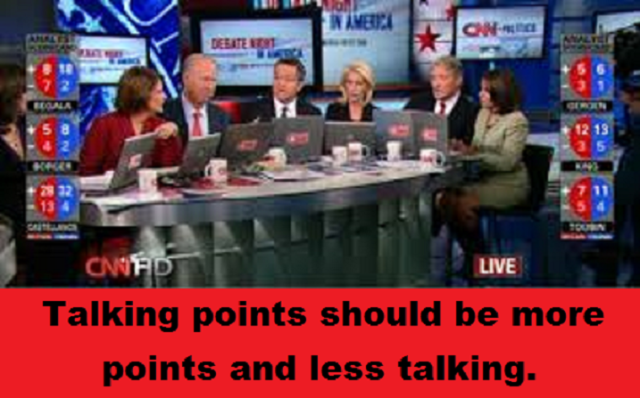 panel of pundits with words