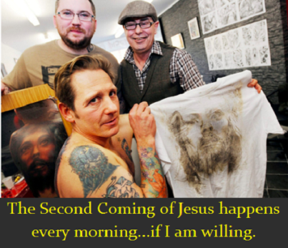 face of Jesus tattoo pic with words