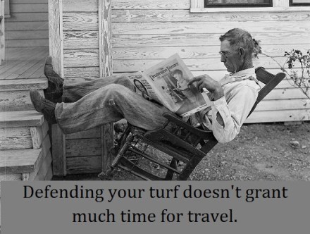 old man on porch with words