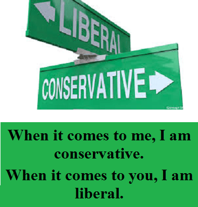 liberal and conservative with words