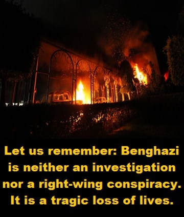 Benghazi burning with words
