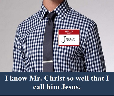 Jesus shirt and nametag with words