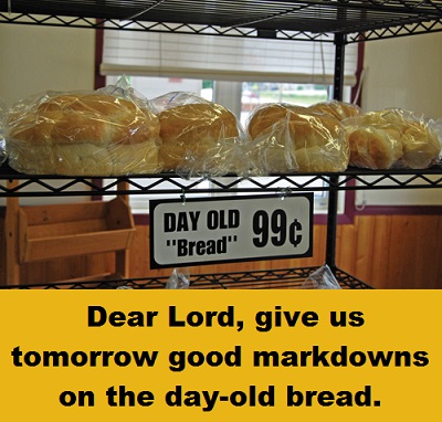 day old bread with words
