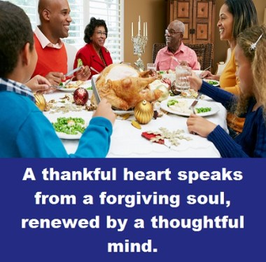 Thanksgiving dinner with words
