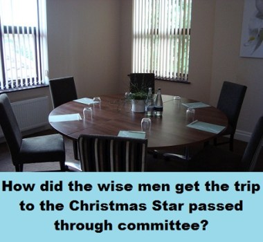 conference table with words