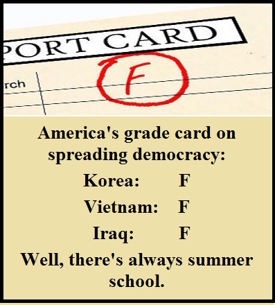 Failing report card with words
