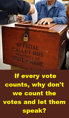 Ballot box with words