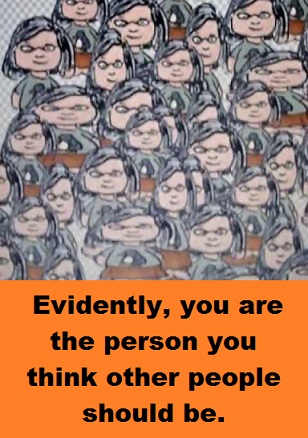 faces in a crowd with words