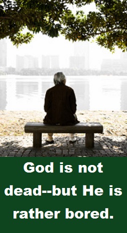 old man on a bench with words