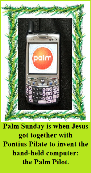 palm pilot with words