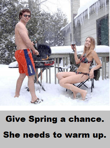 spring snowstorm with words