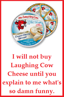 laughing cow cheese with words