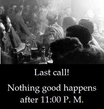 smoke filled bar with words