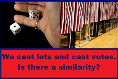 dice and voters with words