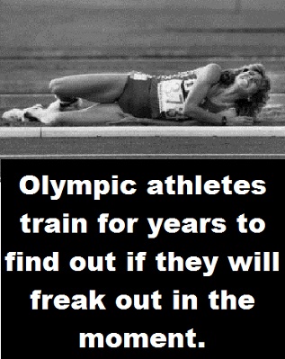 Olympic runner with words