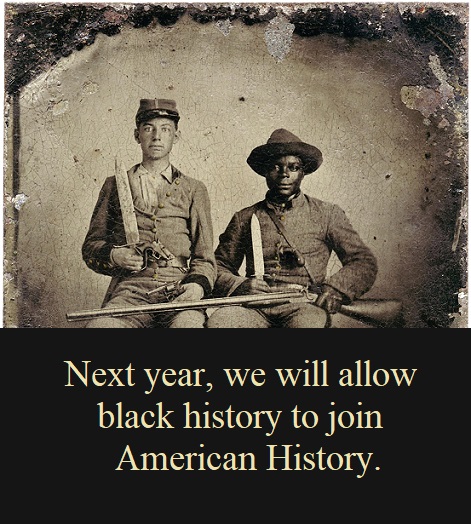 Black and white Civil War soldiers